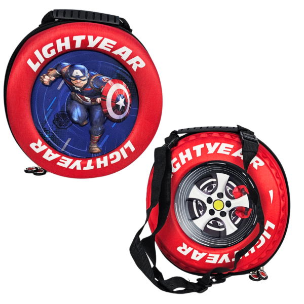 Tyre Shape Red Backpack for Kids - Tire Design Picnic Bag