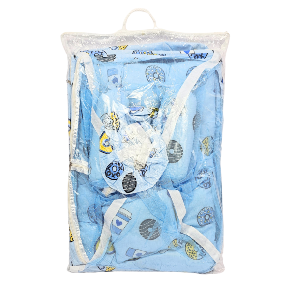 Baby Hanging Swing Cradle with Bedding Set, Mosquito Net & Spring, Easy to Install (Sky Blue, 0-24 Months) - Image 6