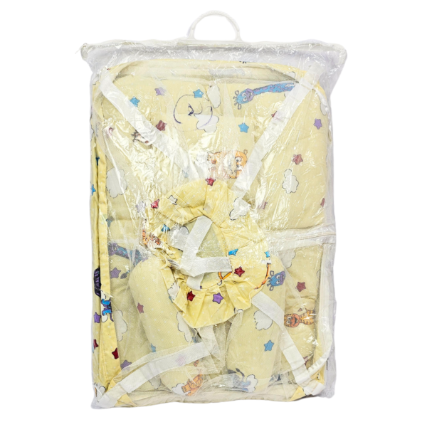 Baby Hanging Swing Cradle with Mosquito Net, Bed & Spring - Yellow (0-24 Months) - Image 6