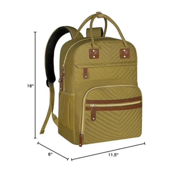 Diaper Bag Backpack for Women - Multifunctional Waterproof Maternity Bag with Insulated Pockets- Khaki Green - Image 6