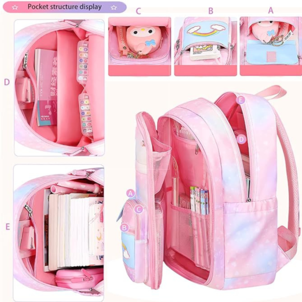 School Backpack for Girls - Durable, Lightweight Bookbag for Kids, Ideal for Primary School - Image 4