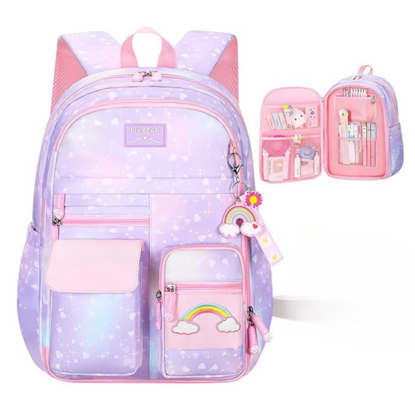 Unicorn School Backpack for Kids - Cute Rainbow Design, Waterproof, Large Capacity for Girls & Primary Students