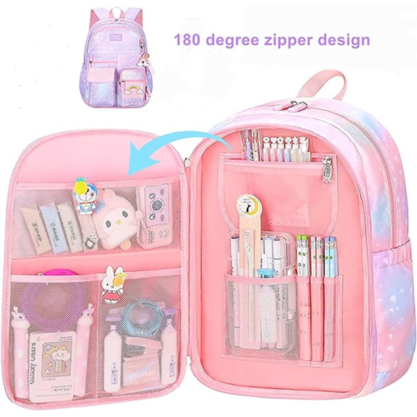 Unicorn School Backpack for Kids - Cute Rainbow Design, Waterproof, Large Capacity for Girls & Primary Students - Image 3