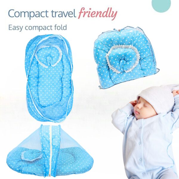 Newborn Baby Mattress with Mosquito Net Bedding Set (Blue) | Infant & Kids Jhula for Comfort & Safety - Image 5