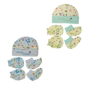 Newborn Cotton Cap, Mittens and Booties Set - 2-Pack Unisex Essentials