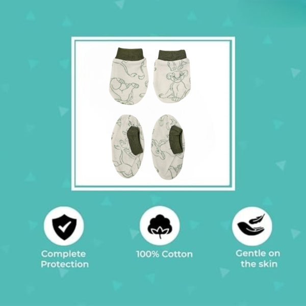 Baby Cotton Mittens and Booties Set | 3 Pairs Gloves & Socks Combo (0-6 Months) for Boys & Girls - Image 3