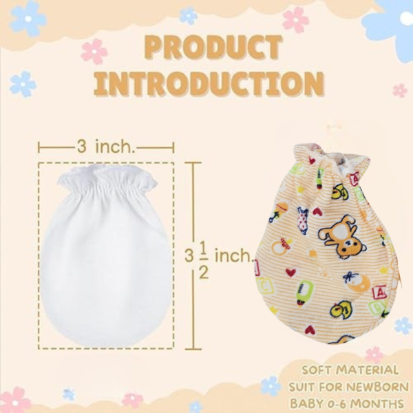 Baby Mittens 8 Pairs with Cap & Booties Set | Multicolor(0-8 Months) for Baby Boys & Girls - Image 3