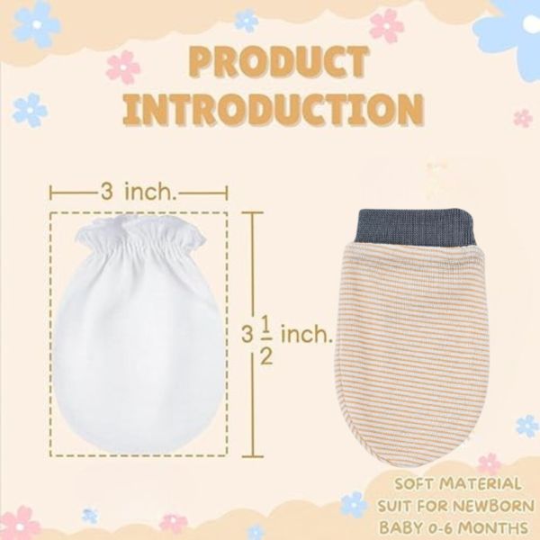Baby Cotton Mittens and Booties Set | 3 Pairs Gloves & Socks Combo (0-6 Months) for Boys & Girls - Image 4