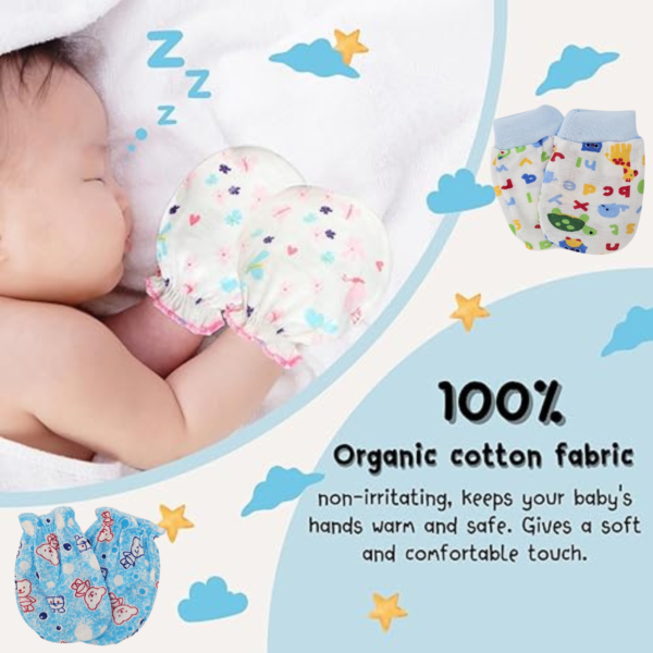 Newborn Cotton Mittens, Booties and Cap Set - 3-Pack Multicolor Unisex Infant Essentials