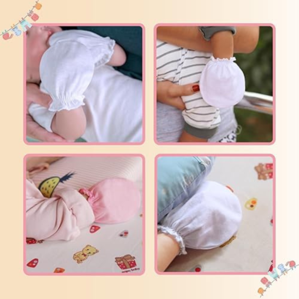 Newborn Cotton Mittens, Booties and Cap Set - 3-Pack Multicolor Unisex Infant Essentials