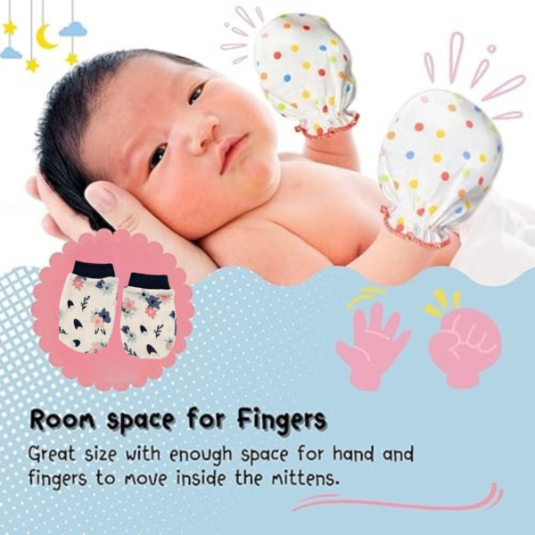 Baby Mittens and Booties Set for Newborns | Cotton Gloves & Socks Combo Pack of 3 - Image 6