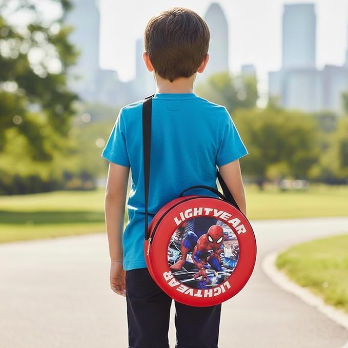 Spiderman Backpack for Kids 3D Tyre Shape | Round Hard Case Avenger School Bag for Boys & Kids - Image 6