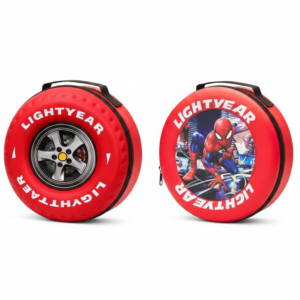 Spiderman Backpack for Kids 3D Tyre Shape | Round Hard Case Avenger School Bag for Boys & Kids